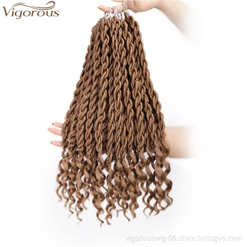 Vigorous High Temperature 14 Inch Crochet Hair Box Braids Curly Ends Ombre Synthetic Hair Extension For Black Women